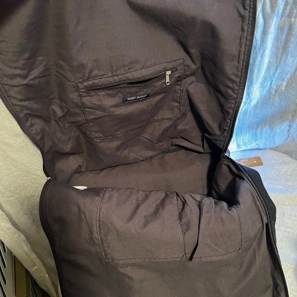 Saint James weekend tote bag. Cotton. Black. Zipper all around. Well made. - Picture 10 of 12